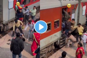 a man fell with a child in a moving train