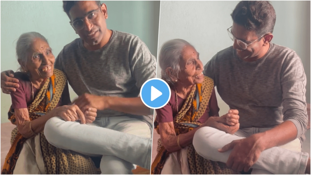 sandeep pathak reached udgir to meet his grandmother