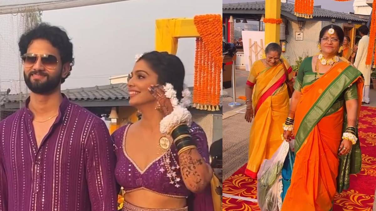 pooja sawant and siddhesh chavan haldi ceremony look
