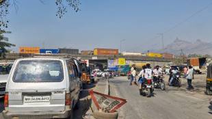 traffic jams, vehicles, concreting work of the highway, palghar district