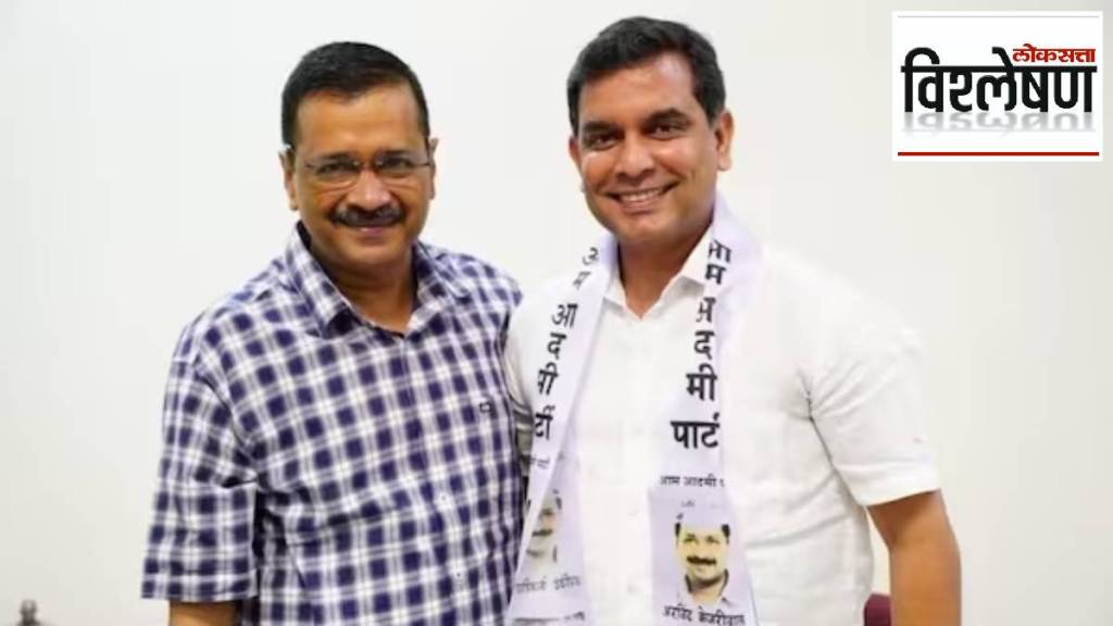 Delhi CM and AAP national convenor Arvind Kejriwal with Amit Palekar