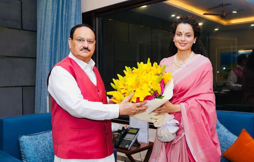 Kangana Ranaut with JP Nadda