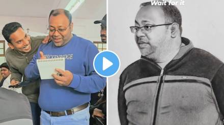 Viral Video Teacher Getting Gift From His Student Thought it was a photograph but then turned out to be a sketch