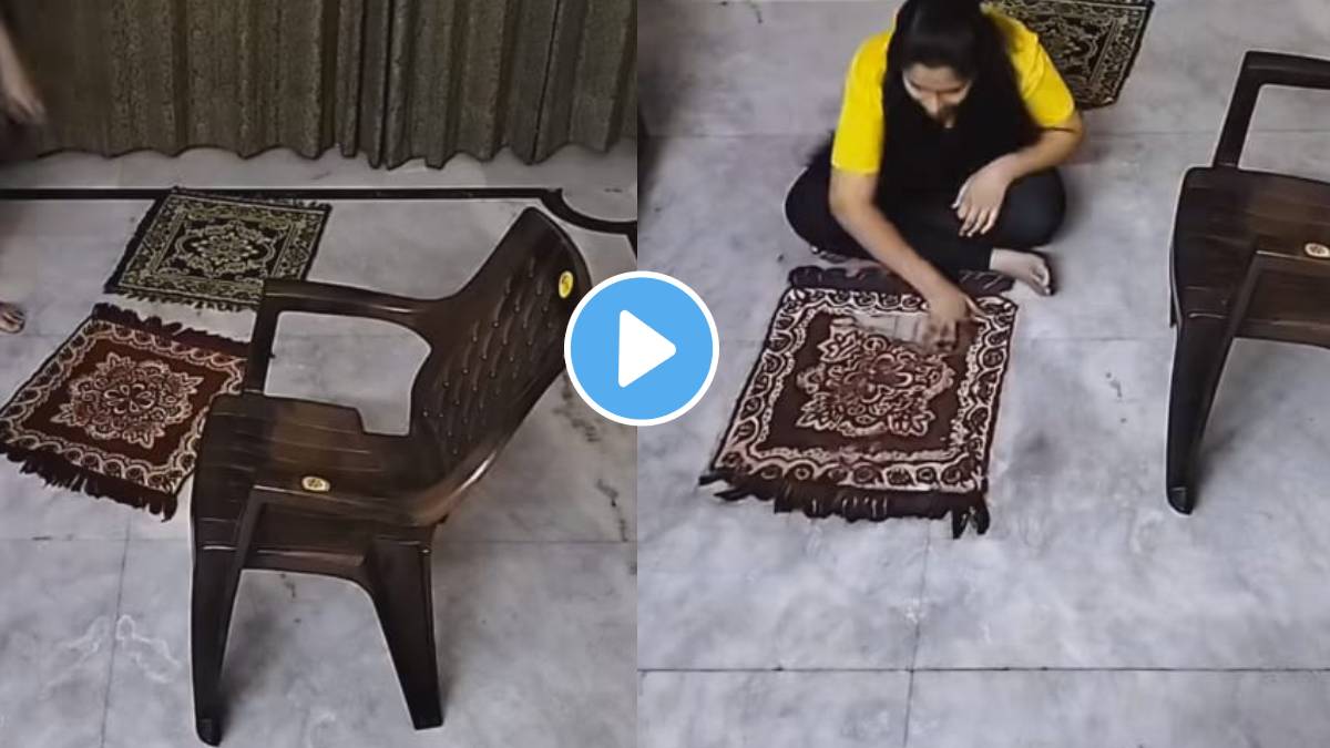 Artist Create The Chair and Mats for Floor In 3D Rangoli Viral video has people questioning what is real