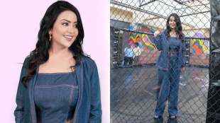 maharashtra deputy cm devendra fadanvis wife amruta fadanvis looking gorgeous in blue denim outfit see photos