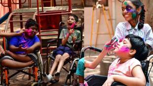 Society for the Education of the Crippled ahead of the festival of colours in Mumbai on Friday