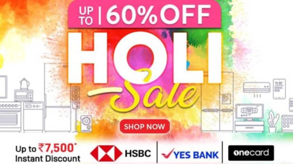 Vijay Sales announced Holi Sale For Customers up to sixty percent off on electronics Products speakers AC and more
