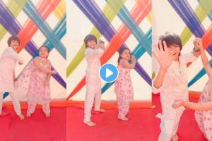 Premachi goshta fame child artist soham salunke and Ira parwade dance on Riteish Genelia deshmukh song Aala Holicha San video viral