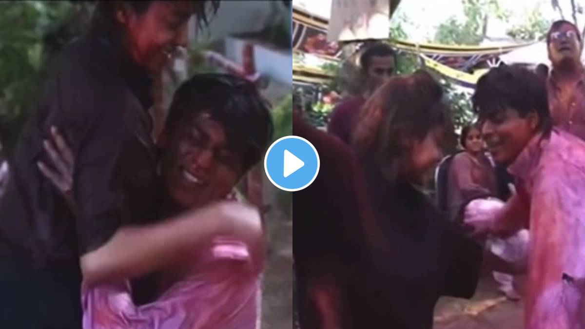 shah rukh khan and gauri khan holi celebration throwback video viral
