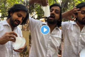 marathi actor Shashank Ketkar After many months, went to Pune home with his wife and son video viral