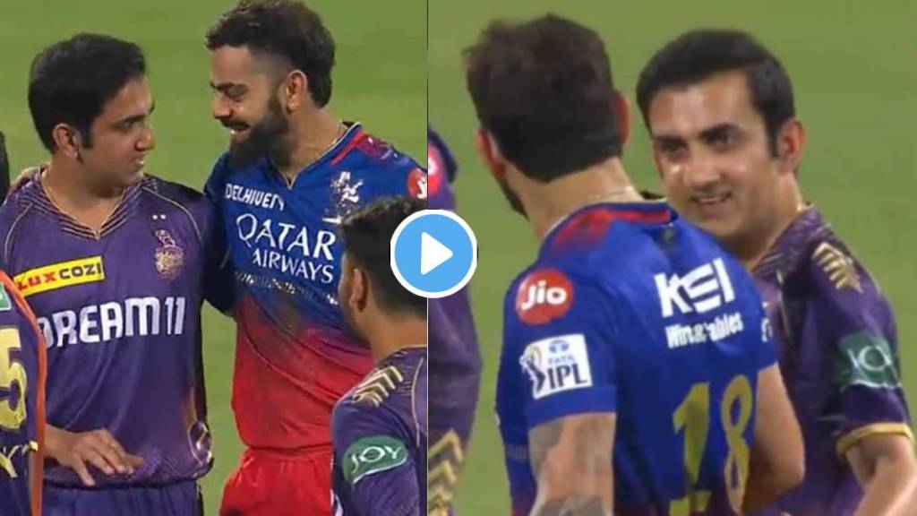 Virat Kohli and Gautam Gambhir hugging each other