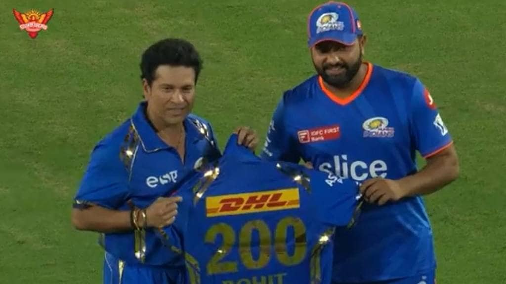 Rohit Sharma gifted special 200 jersey by Sachin Tendulkar