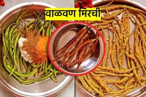 summer special valvan mirchi recipe in marathi stuffed dried chilli