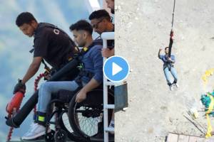 Viral Video A Man On A Wheelchair bound man bungee jumping Impressed Internet Watch Ones