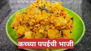 kachya Papayachi sukhi bhaji recipe in marathi