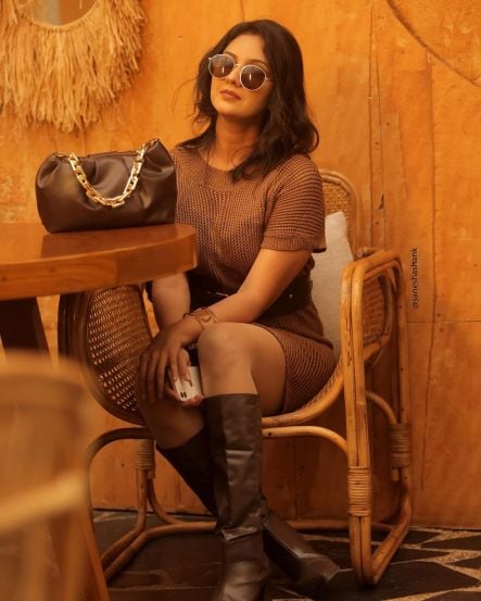 Tejashree Pradhan shared brown dress look on instagram photos went viral