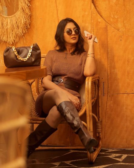 Tejashree Pradhan shared brown dress look on instagram photos went viral