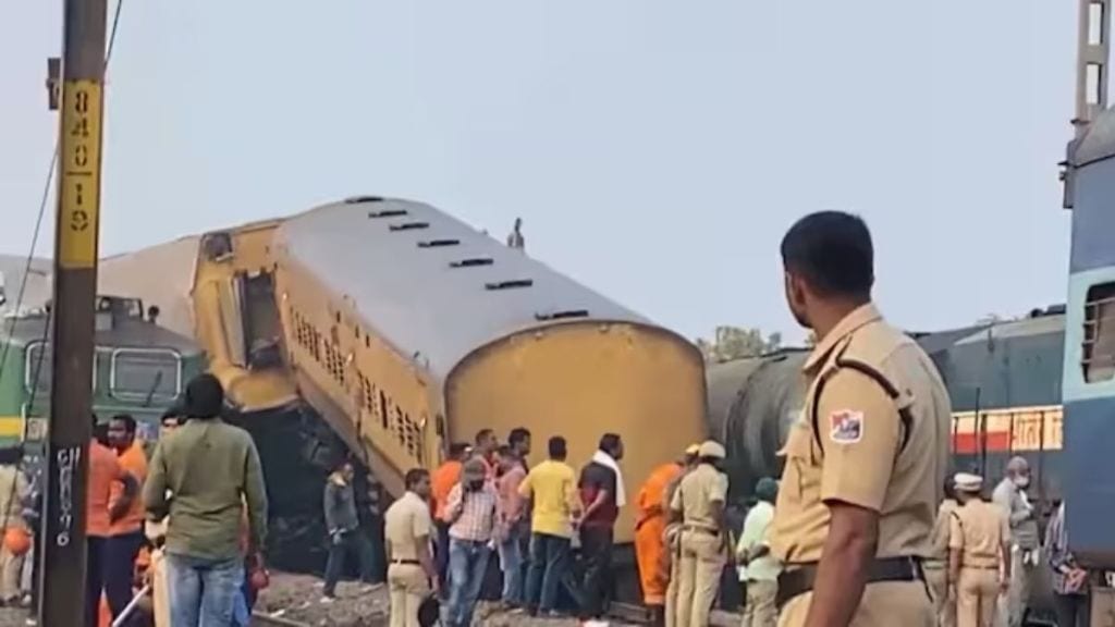 Two trains collided with each other in Andhra Pradesh