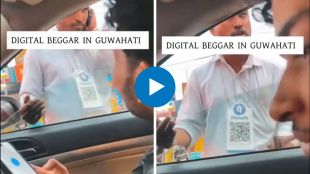blind beggar begging with QR code viral video