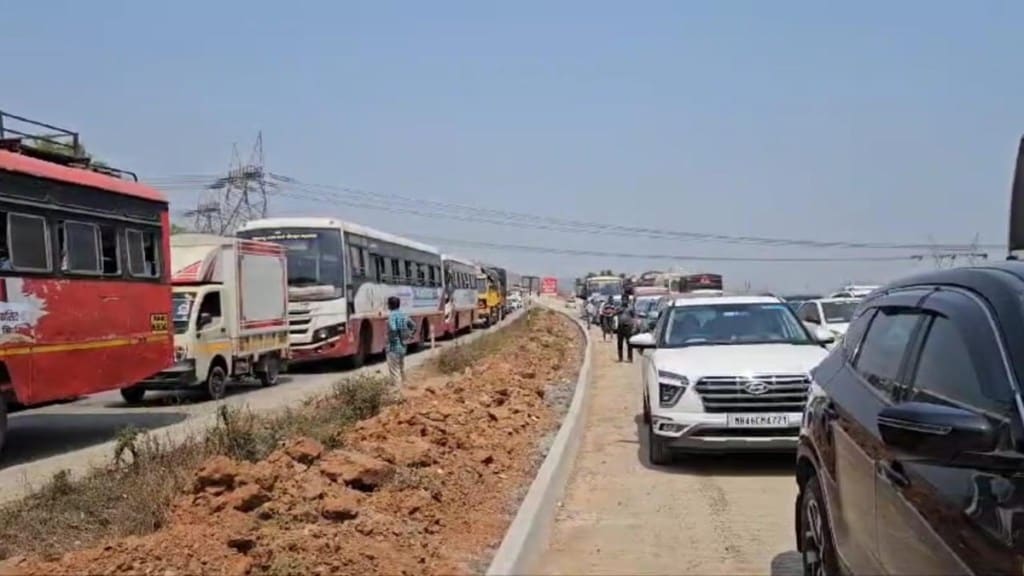 alibag, alibag traffic jam marathi news, mumbai goa highway traffic jam marathi news