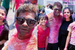 kushal badrike holi celebration with family