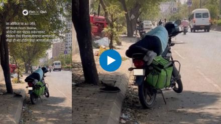 delivery boy slept on his bike,