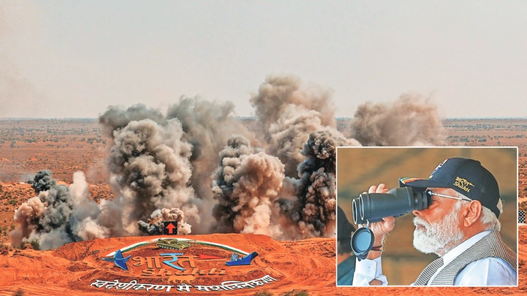 pm narendra modi attends exercise bharat shakti in pokhran