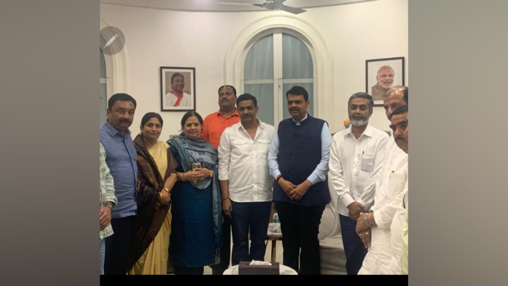 nashik constituency, lok sabha 2024, bjp office bearers, mla, devendra fadnvis, meet mumbai, deputy chief minister, mahayuti, shivsena, eknath shinde, hemant godse, maharashtra politics, marathi news,