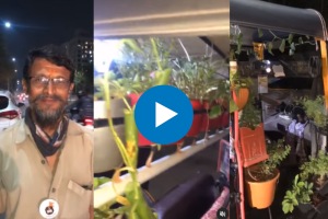nature-loving rickshaw driver put Plants in rickshaw