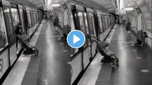 A lady is carrying a baby on the metro when the cabin door suddenly shuts down trapping the mother inside and child outside the metro