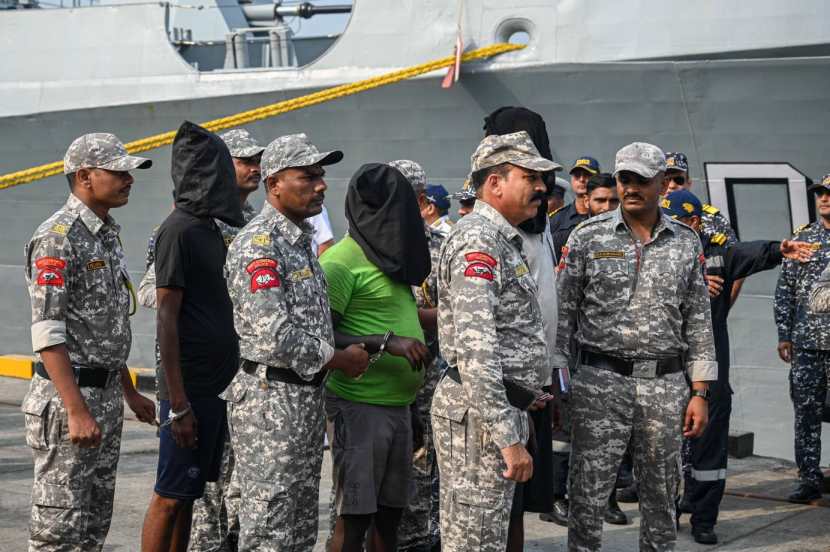 pirates captured arrive at Naval Dockyard Mumbai 6