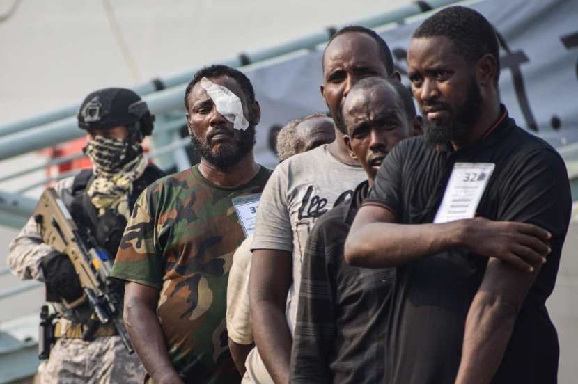 pirates captured arrive at Naval Dockyard Mumbai 8