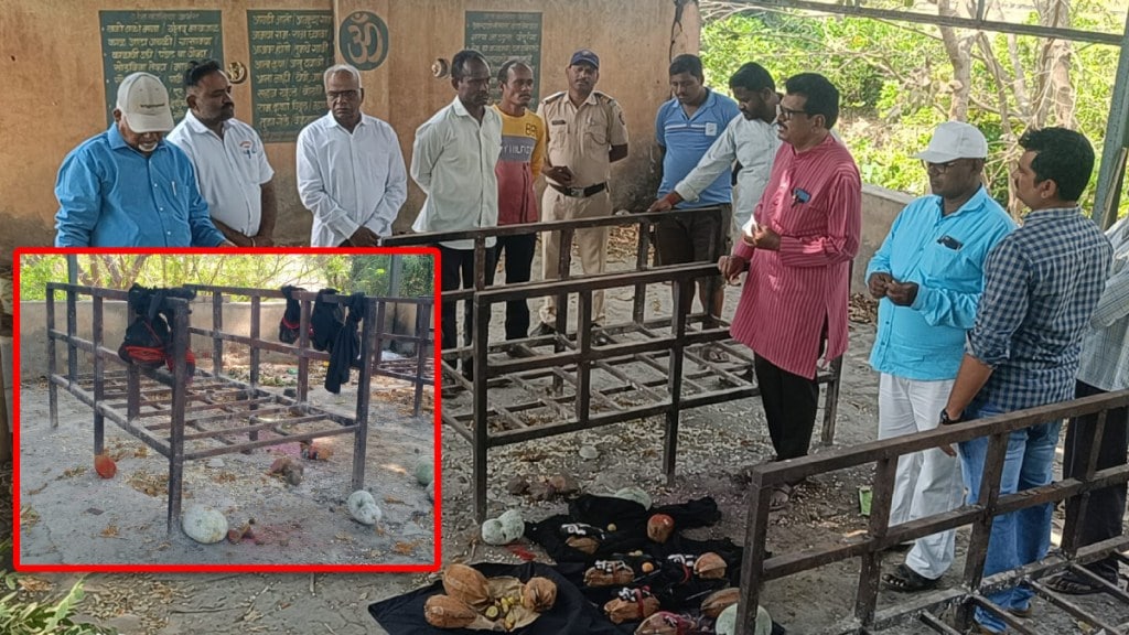 An attempt was made to perform black magic in the graveyard by tying photos of girls in Sangli