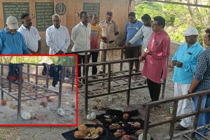 An attempt was made to perform black magic in the graveyard by tying photos of girls in Sangli