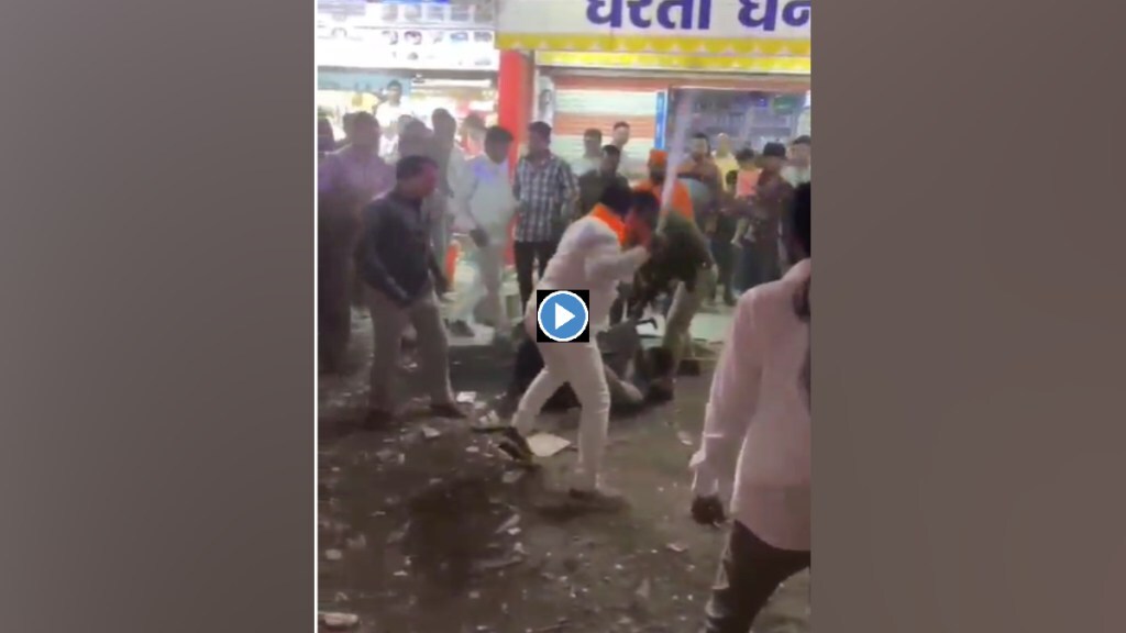 Buldhana, MLA Sanjay Gaikwad, beating, young man, Shiv Jayanti, procession, viral, social media,