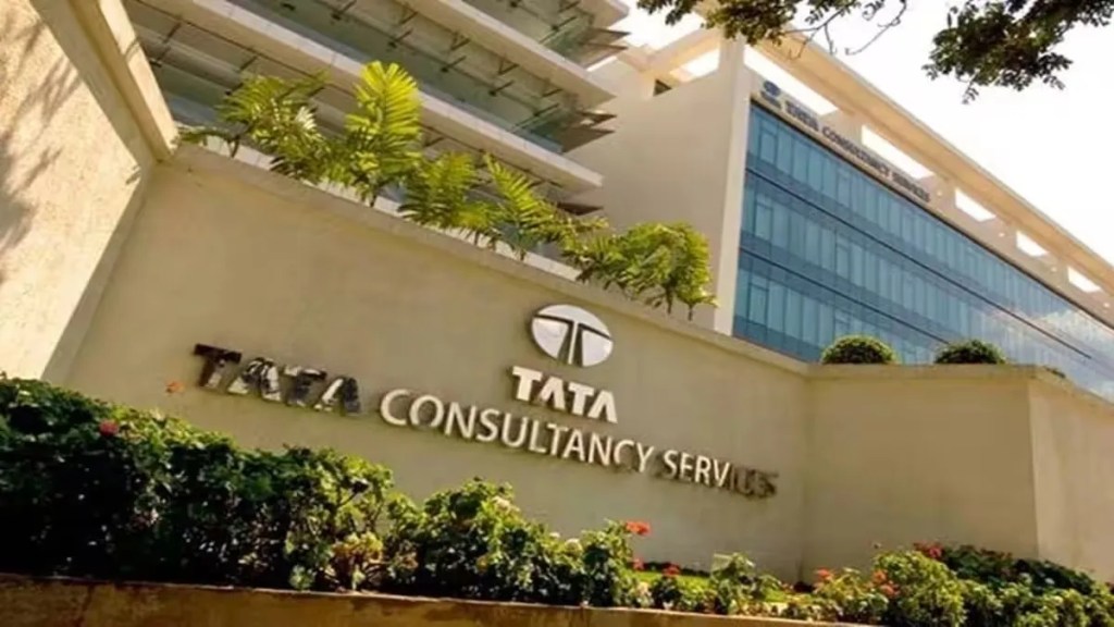 The shares of TCS down by 2 percent