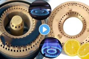 Video 5 Rupees Lemon Jugad How To Clean Gas Burners at Home