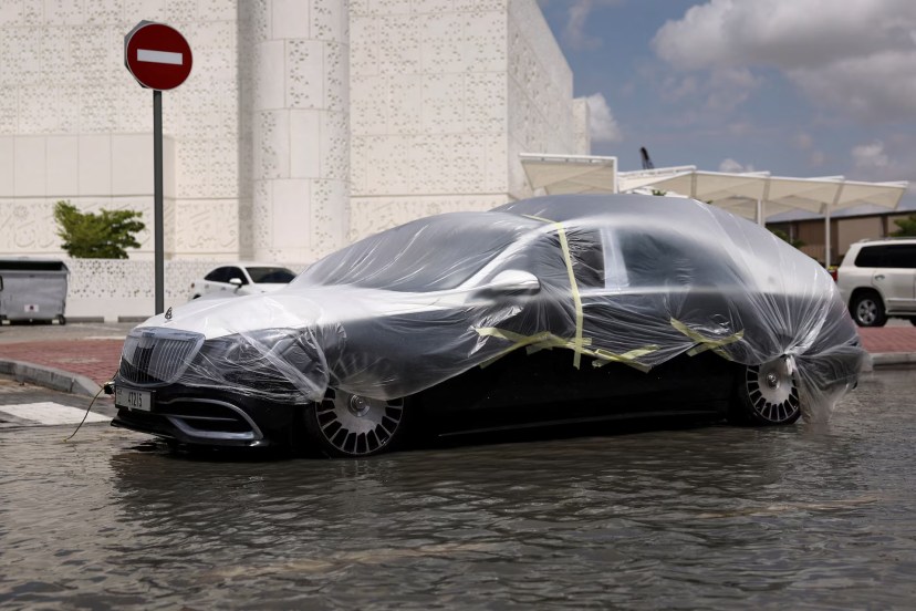 Dubai UAE Heavy Rainfall Floods Photos