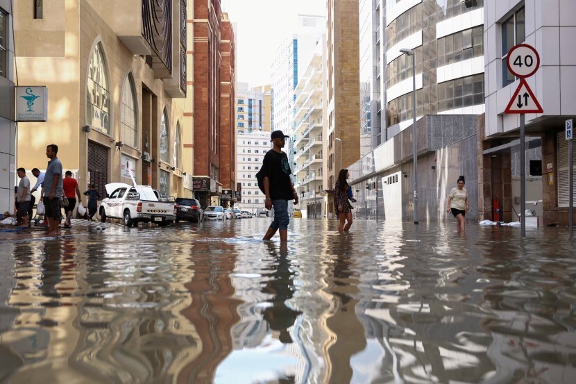 Dubai UAE Heavy Rainfall Floods Photos