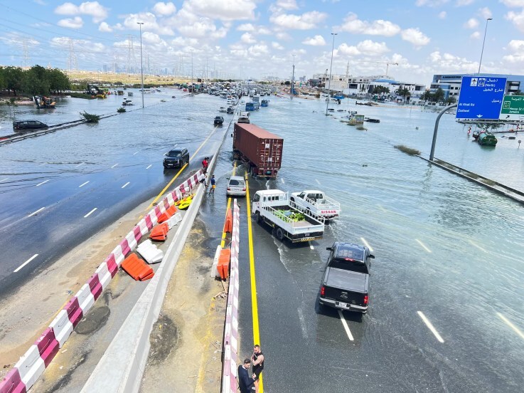 Dubai UAE Heavy Rainfall Floods Photos