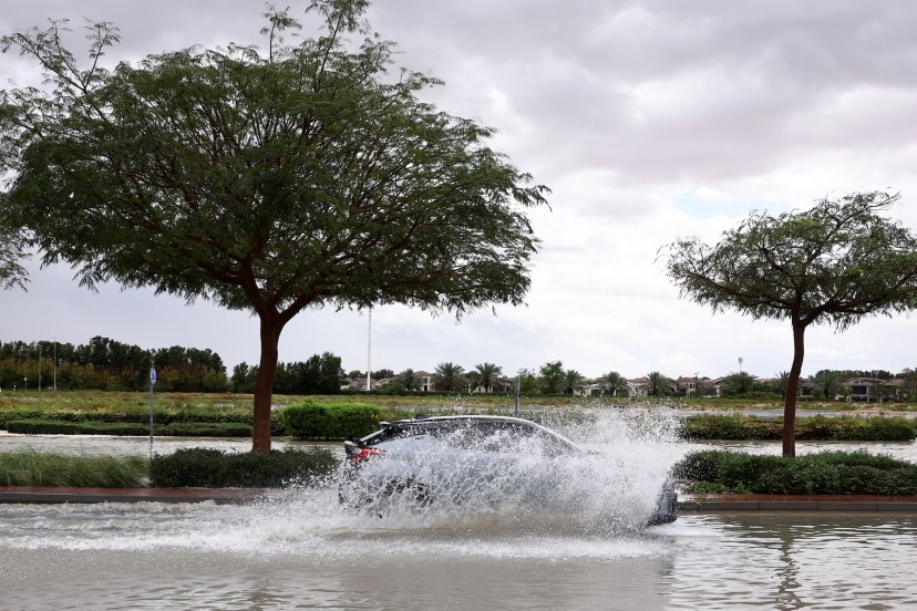 Dubai UAE Heavy Rainfall Floods Photos