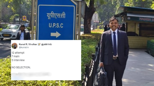 UPSC CSE Result 2023 12 attempts 7 mains UPSC aspirant's 'no-selection' post has a message of hope