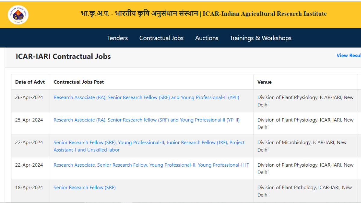 icar iari recruitment 2024