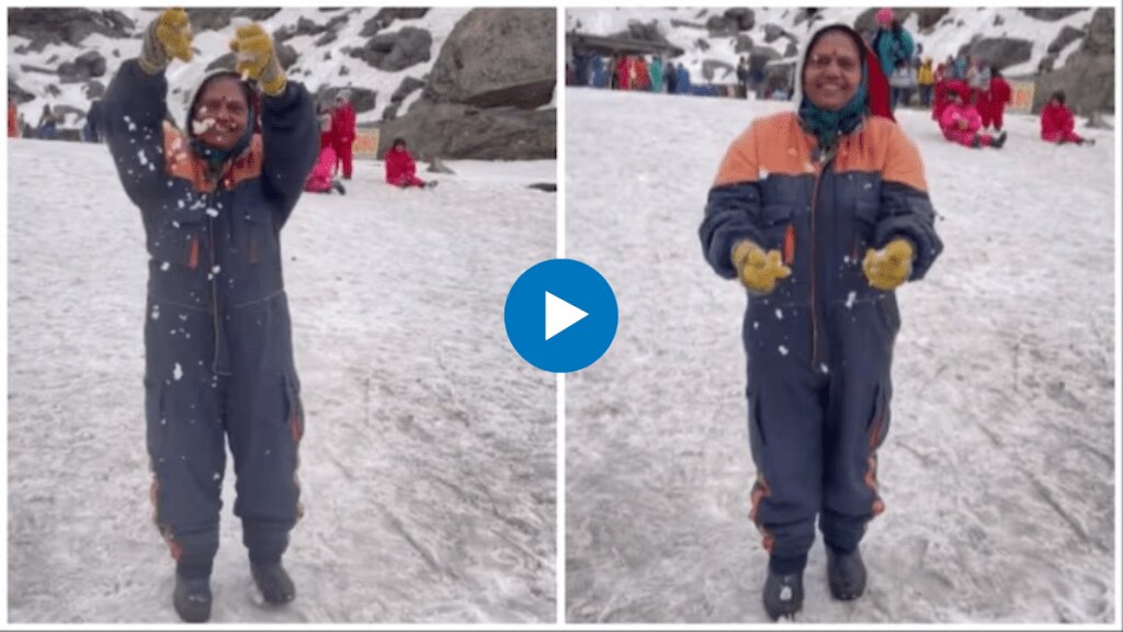 Woman plays with snow in her first break in 60 years See son's heartwarming post