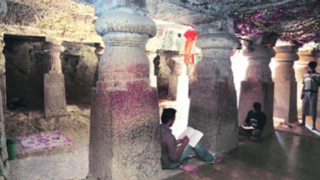 Northwest Mumbai beautification of Jogeshwari Caves is sometimes under construction awaiting rehabilitation