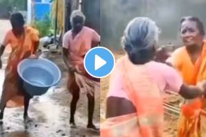 old Women fighting on road