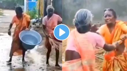 old Women fighting on road