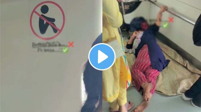 woman turns metro floor into sleeper coach of train video going viral on social media