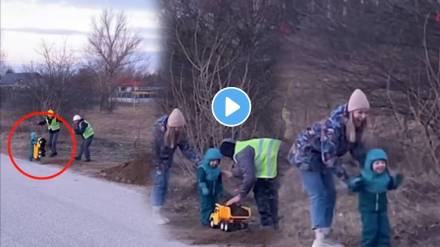 Viral video JCB worker made little boys day remember