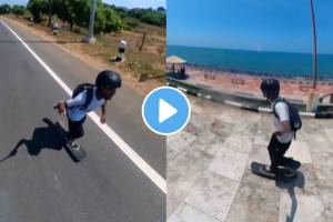 skateboarder Ritik Kratzel journey on his skateboard from Manali and went all the way to Kanyakumari